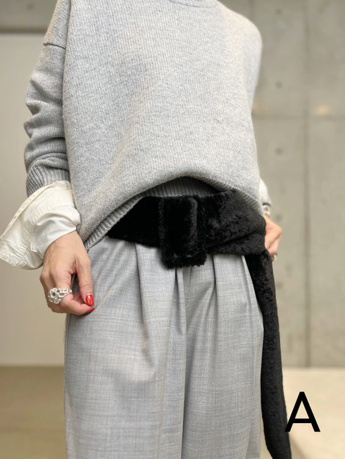 fur tail belt